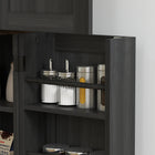 HOMCOM 64" H Kitchen Pantry Cabinet with Adjustable Shelves - Black-Assembly required