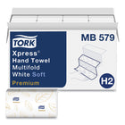 Tork Xpress Soft Multifold Hand Towel - White - H2 - 3-Panel - 2-Ply - 16 Pack-Fast absorbency helps to control usage