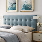 Modway Emily Biscuit Tufted Performance Velvet King Headboard - Light Blue-Durable Stain-Resistant Fabric