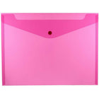 JAM Paper - Envel. en plastique à fermeture à bouton-pression, livret lettre, 9,75 x 13 po, poly rose fuchsia, 12/pqt (218S0FU)-Enveloppes à documents format lettre en plastique à fermeture à bouton-pression dans la couleur rose fuchsia