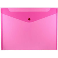 JAM Paper - Envel. en plastique à fermeture à bouton-pression, livret lettre, 9,75 x 13 po, poly rose fuchsia, 12/pqt (218S0FU)-Enveloppes à documents format lettre en plastique à fermeture à bouton-pression dans la couleur rose fuchsia