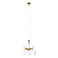 Modway Beacon 3-Light Pendant Light - Opal/Satin Brass-Modern 3-Light Pendant