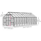 Outsunny 20' x 8' Aluminium Polycarbonate Greenhouse with Adjustable Roof Vent- UV-protective polycarbonate panels shield plants from intense sunlight
 