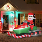 HOMCOM Lit Inflatable Santa on Snowmobile Christmas Yard Decoration-5 B2 LED light in the internal Santa Claus and snowmobile brings a vibrant effect and enhances visibility at night 