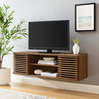 Modway Render 46" Wall-Mount Media Console TV Stand - Walnut-Drywall Friendly Mounting Cleat