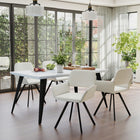 Homy Casa - Chaise de salle à manger pivotante rembourrée - Tissu Beige Ivoire avec pieds en métal noir - Paquet de 4-Hauteur d'Assise Parfaite : Hauteur d'assise de 18,5", idéale pour les tables de 30 à 36 pouces de hauteur.