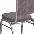 Flash Furniture HERCULES Series Crown Back Stacking Banquet Chairs with Herrwithgbone Fabric & Silver Frame - 4 Pack-Upholstered Back and Seat