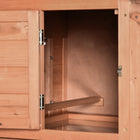 PawHut - poulailler 69 po en bois avec enclos, nichoir, plateau, jaune-Plateau coulissant amovible pour un nettoyage facile 