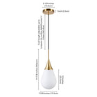 Hudson&Canal - Suspension Ambrose de 19,4 cm de large avec abat-jour en verre - Laiton/blanc lait-Nettoyer avec un chiffon doux et sec, sans produits chimiques agressifs ni produits de nettoyage abrasifs