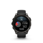 Garmin - fēnix 8 – 47 mm, saphir AMOLED, titane DLC gris carbone avec bracelet en silicone noir/gris galet-8