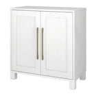 Hudson&Canal Chabot 28"W Accent Cabinet - White-Top weight capacity is 50 lbs, middle shelf can support 30 lbs, while lower shelf hold 45 lbs