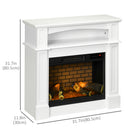 HOMCOM Electric Fireplace Heater with Mantel, Storage and Remote Control - White-With 700W/1400W heating power, the heater provides supplemental zone heating for up to 323ft² 