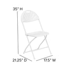 Flash Furniture HERCULES Series Plastic Fan Back Folding Chair - White-White Powder Coated Frame Finish