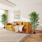 HOMCOM 6' Artificial Ficus Trees for Indoor Home Decor - Green - 2 Pack-Suitable for home, office, or outside use, spices up any space with its natural accent 