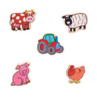 Bigjigs Toys - Puzzle de ferme à soulever et à assortir en gros morceaux-Aide à développer la motricité, l'imagination spatiale et la perception visuelle