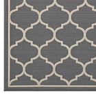 Modway - Avena Treillis en quadrifolie marocain intérieurs et extérieurs Tapis 9 pi l x 12 pi L - Gris et beige-Haute densité / Tissé à la machine