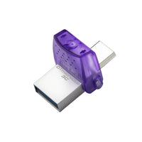 Kingston DataTraveler microDuo 3C USB Type-C and Type-A Flash Drive - 256GB -Fast data transfer speeds up to 200MB/s read