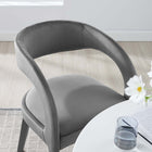 Modway Pinnacle Performance Velvet Dining Chair - Grey - 2 Pack-Assembly Required
