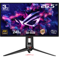 ASUS ROG Swift 27” UHD 4K QD-OLED Gaming Monitor - PG27UCDM-26.5-inch 4K (3840 x 2160) QD-OLED gaming monitor with 240Hz refresh rate and 0.03ms response time