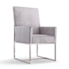 Manhattan Comfort Element 23.74" Modern Velvet Upholstered Dining Chair - Grey-Modern Dining Chair Perfect for Dining and Accent Living Room Use