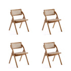 Manhattan Comfort Lambinet 20.87" Industry Chic Dining Folding Chair - Nature - Set of 4-Modern - Industry Chic Cane Folding Dining Chair Perfect for Dining Room Use. Set of 4
