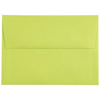 JAM Paper A7 Coloured Invitation Envelopes - 5.25 x 7.25 - Ultra Lime Green - 50 Pack-Our envelopes are made from 24 lb paper and feature a straight flap gum closure with a smooth finish