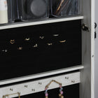 HOMCOM Mirror Jewelry Cabinet - 15" L x 15" W x 61.75" H - White-Added safety with a fixed wall strap on the back of the mirror 