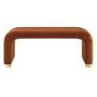 Modway - Koda Performance Velvet Ottoman de la cascade - Rouille en laiton-Assemblée requise