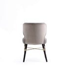 Manhattan Comfort Strine 21.65" Modern Velvet and Leatherette Upholstered Dining Chair - Dark Taupe-Delivered to you Fully Assembled! No Assembly Required