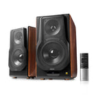 Edifier S3000MKII Audiophile Active Bookshelf 2.0 Speaker with Multiple Inputs Connection - Brown-Experience the flexibility of wirelessly connecting the left and right speakers through a proprietary 5.8GHz/5.2GHz dual-band connection, ensuring uncompressed audio transmission and real-time synchronization