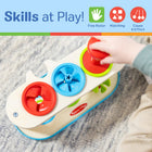 Melissa & Doug Match & Push Spinning Tops Wooden Toy-Makes a great skill-building gift for preschool boys and girls, ages 2 to 5, for hands-on, screen-free play; product made with FSC-certified materials that support responsible forestry; applies to new inventory only (FSC C156584)
