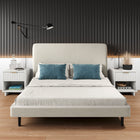 Manhattan Comfort Granville 18.11" Modern 1-Drawer Nightstand 2-Piece Set - White-Includes 1 Full Extension Drawers with Top Drawer Designed in Vertical Textured Ribbed Lines Made from Solid Wood