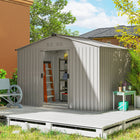 Outsunny 9' x 6' Garden Storage Shed with Foundation Kit-Built from galvanised steel construction with painted finish for weather protect
