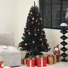 HOMCOM 6' Artificial Christmas Tree with Auto Open - Steel Base - Black-Quick and easy setup with hinge construction and section design, about 25-30 min 