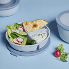 Mepal Cirqula Bento Bowl - 250 + 250 + 500 mL/8 + 8+ 17oz - Blue-Leakproof