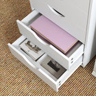 HOMCOM Filing Cabinet with 5 Wheels & Storage Organizer - White-Made of quality MDF for sturdiness
