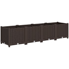 Outsunny - jardinière surélevée en plastique - 63 po L x 15,7 po l x 14,6 po H - brun-Un espace de rangement ample accueille les légumes, les herbes et les fleurs
