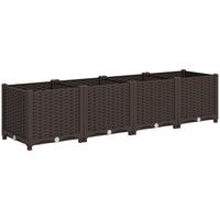 Outsunny - jardinière surélevée en plastique - 63 po L x 15,7 po l x 14,6 po H - brun-Un espace de rangement ample accueille les légumes, les herbes et les fleurs
