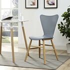 Modway Cascade Wood Dining Chair - Grey-Painted Bentwood Waterfall Seat
