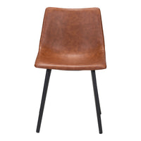 Zuo Daniel Dining Chair - Vintage Brown - Set of 2-Plush and durable faux leather fabric