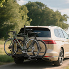 HOMCOM Hitch Mount Car Bike Rack-15.7" -43.3" (40-110 cm) adjustable hooks for various bike frames and 39" -78.7" (99-200 cm) adjustable cradle distance for different wheelbases, enhancing flexibility
