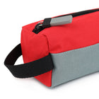 Fashion Stationery Sporty Pencil Case with Handle - 8.27" L x 2.76" W x 2.56" H - Red/Grey-Features a polyester lining