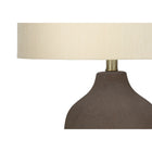 Monarch Specialties 27" H Contemporary Table Lamp - Grey Ceramic / Beige Shade-Assembled dimensions: 15 in. L x 15 in. W x 26.75 in. H. base: 8.25 in. L x 8.25 in. W x 14.75 in. H. shade: 15 in. L x 15 in. W x 10.5 in. H