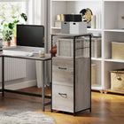 Vinsetto Letter/A4 Filing Cabinet with Hanging Bars - Distressed Grey-A rolling castor on the bottom to add stability while sliding out the drawer
