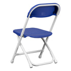 Flash Furniture Kids Blue Plastic Folding Chair - 10 Pack-Ergonomically Contoured Design with Blue Plastic Back and Seat