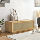 Modway Soma 47" Rattan Storage Bench - Oak-2 Spacious Interior Compartments