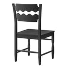 Modway - Jax Bois de chêne Chaise de salle à manger avec dossier ondulé en forme de rasoir in Noir-Entièrement assemblé