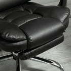 HOMCOM PU Leather Executive Reclining Office Chair with Arms - Black-Material: PU Leather, Sponge