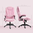 Vinsetto High Back Executive Massage Office Chair with 6-Point Vibration - Pink-Linen-look fabric is breathable and comfortable