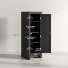 HOMCOM 40" H Kitchen Pantry Cabinet with Adjustable Shelves and Single Door for Dining Room - Black-An elevated base makes cleaning a breeze 